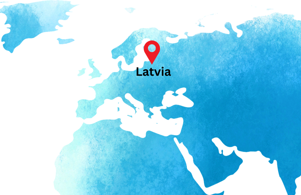 university partners for global education in latvia, latvia on world map, study in latvia