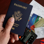 Hand holding a US passport with travel documents, representing the F-1 Duration of Status rule for international students