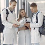 Medical students discussing NEET score for MBBS abroad and university options