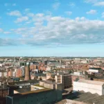 Dublin city skyline in Ireland, home to Trinity College, UCD and DCU