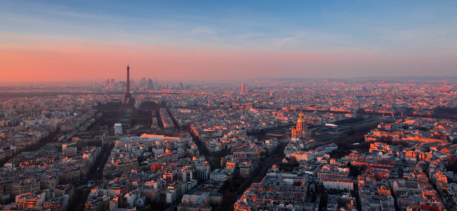 Aerial view of Paris at golden hour for Indian students planning to study in France 2026