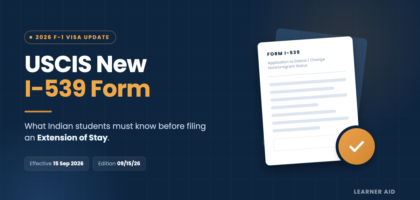 USCIS new I-539 form 2026 edition featured image for F-1 student extension of stay guide
