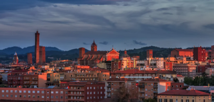 Bologna rooftops and towers at sunset, a leading city to study in Italy 2026