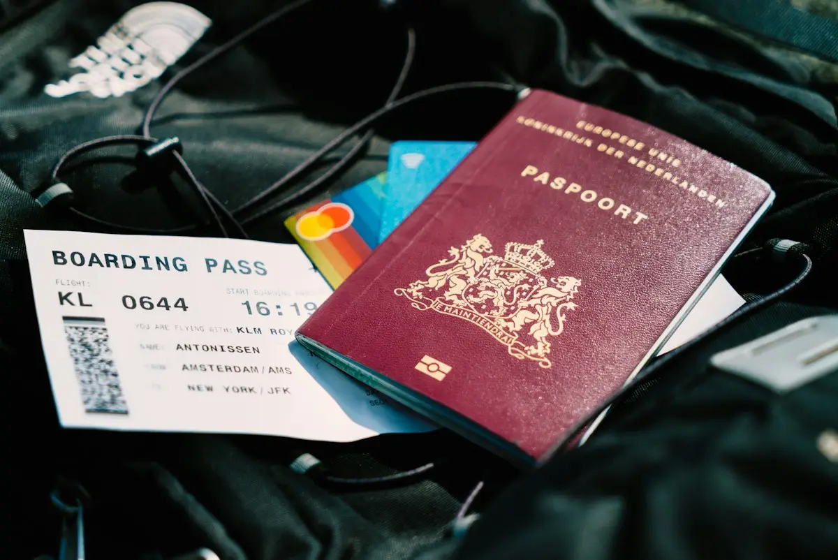 Passport and boarding pass ready for the visa stage of a fall study abroad timeline